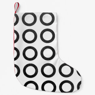 Watercolor black circles on white background. Blac Kleine Kerstsok