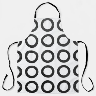 Watercolor black circles on white background. Blac Schort