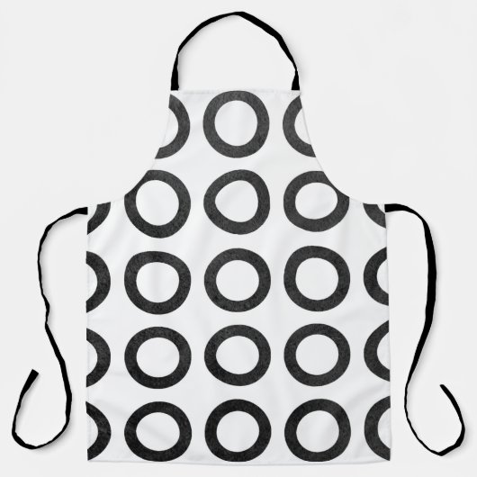 Watercolor black circles on white background. Blac Schort (Voorkant)