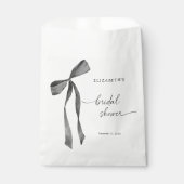 Watercolor Black Coquette Bow Bridal Shower Bedankzakje (Voorkant)