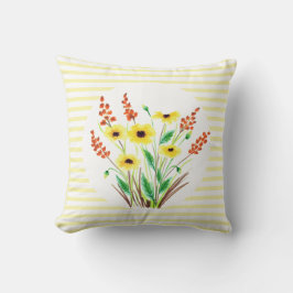 Watercolor Black-Eyed Susan Bloem Vierkant Kussen