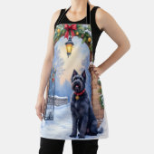 Watercolor Black Russian Terrier Iron Christmas Schort (Insitu)