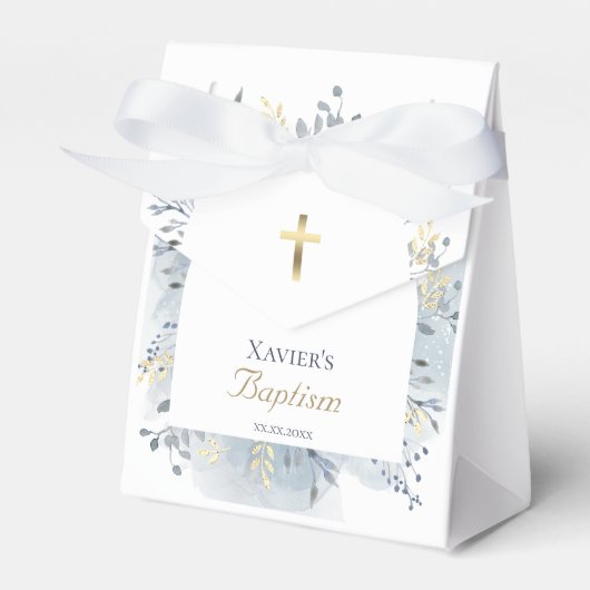 watercolor blad Baptism Bedankdoosjes (Voorkant Zijde)