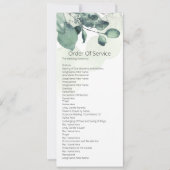 Watercolor Blad Botanische Orde van Dienst Trouwda Kaart (Voorkant)