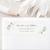 Watercolor blad retouradreslabel etiket (Insitu)
