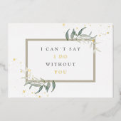 watercolor bladeren bruidsmeisje huwelijksaanzoek folie uitnodiging (Voorkant)