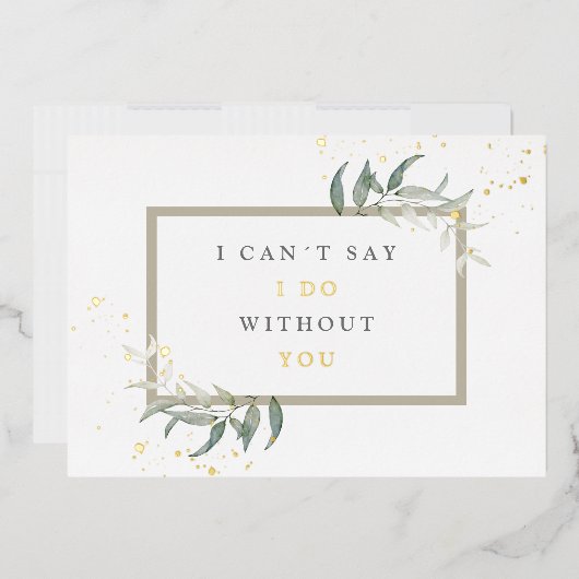watercolor bladeren bruidsmeisje huwelijksaanzoek folie uitnodiging (Envelop)