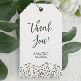Watercolor Bladeren Bruiloft Cadeaulabel
