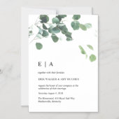 Watercolor bladeren bruiloft magnetische uitnodiging (Voorkant)