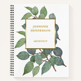 Watercolor bladeren elegant goud professioneel notitieboek