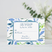 Watercolor Bladeren Huwelijk RSVP (Staand voorkant)