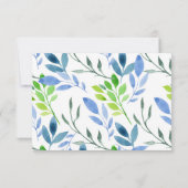 Watercolor Bladeren Huwelijksreactie RSVP Kaartje (Achterkant)