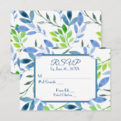 Watercolor Bladeren Huwelijksreactie RSVP Kaartje (Voorkant / Achterkant)