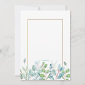 Watercolor bladeren in blauw en groen naamdagkaart kaart (Achterkant)