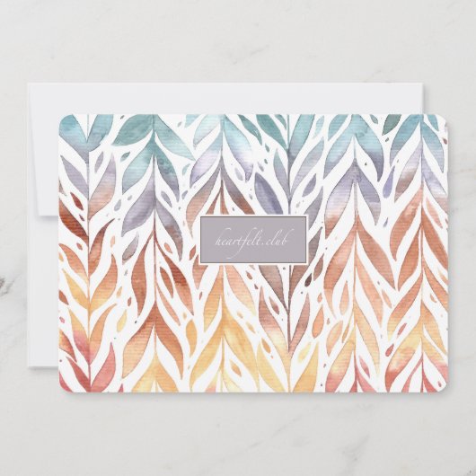 Watercolor Bladeren Uitnodiging (Achterkant)