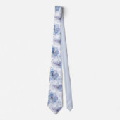 Watercolor Blau Bloemmotief Stropdas (Voorkant)