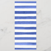 Watercolor Blau en Gele Bloemen Bruiloft Menu (Achterkant)