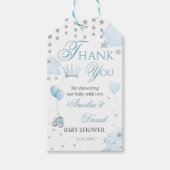 Watercolor Blau Kleine Prins Ballon Bedankt Cadeaulabel (Voorkant)