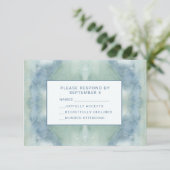 Watercolor Blau RSVP Kaart Boho Hippie (Staand voorkant)