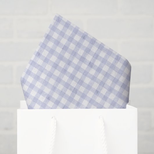 Watercolor Blauw Geruit Tissuepapier (Cadeauzakje)