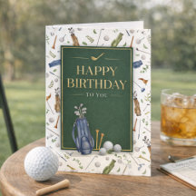 Watercolor Blauw Groen Golf Thema Verjaardagswense