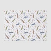 Watercolor blauw groen golfpatroon tissuepapier (Voorkant)