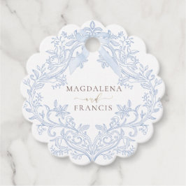 watercolor blauw wapen bruiloft bedankjes labels