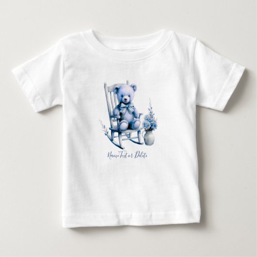 Watercolor Blauwe Babybeer Baby T-shirt (Voorkant)