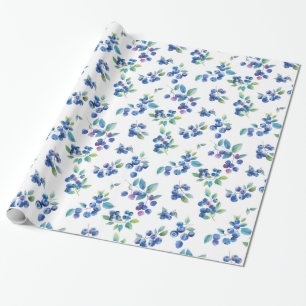 Watercolor Blauwe Bes Cadeaupapier