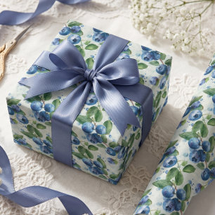 Watercolor Blauwe Bessen Cadeaupapier