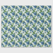 Watercolor Blauwe Bessen Cadeaupapier (Vlak)