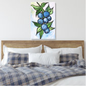 Watercolor Blauwe Bessen Canvas Afdruk (Insitu (Slaapkamer))