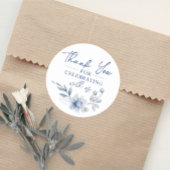 Watercolor Blauwe Bloem Bedankt Stickers