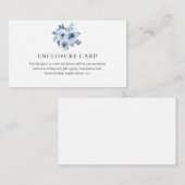 Watercolor Blauwe Bloemen Envelopkaart Informatiekaartje (Voorkant / Achterkant)