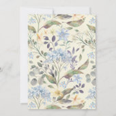 Watercolor Blauwe Bloemen Hortensia bruiloft Uitno Kaart (Achterkant)