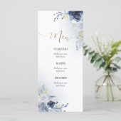 watercolor blauwe bloemen Menu (Staand voorkant)