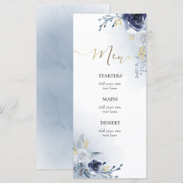 watercolor blauwe bloemen Menu