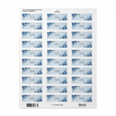 Watercolor Blauwe Bloemen Retouradres Label (Full Sheet)