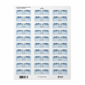 Watercolor Blauwe Bloemen Retouradreslabel Etiket (Full Sheet)