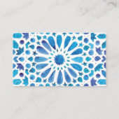Watercolor Blauwe Boho Tegel Plaatskaartje (Achterkant)