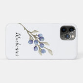 Watercolor Blauwe Bosbessen Botanisch Case-Mate iPhone Case (Achterkant (horizontaal))