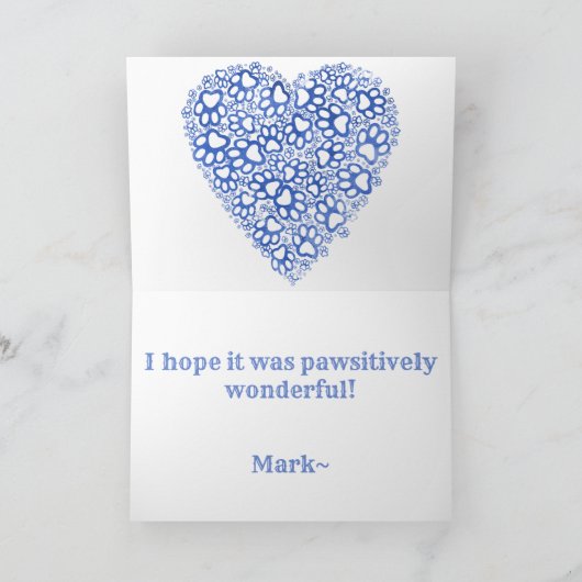 Watercolor Blauwe Cattle Dog Uitgesteld Verjaardag Kaart (Binnen)