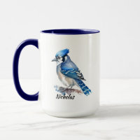 Watercolor Blauwe Gaai Blauwe Gaai Vogel Natuur Ku