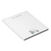 Watercolor Blauwe Golfkar Personalized Notitieblok (Schuin)