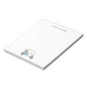 Watercolor Blauwe Golfkar Personalized Notitieblok (Linkerzijde)