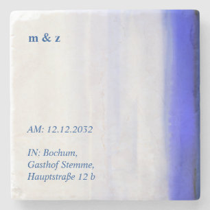 Watercolor blauwe golven stenen onderzetter