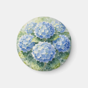 Watercolor Blauwe Hortensia Boeket Magneet