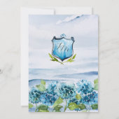 Watercolor Blauwe Hortensia Huwelijksuitnodiging Kaart (Achterkant)