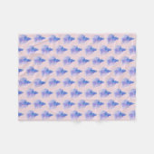 Watercolor Blauwe Kempvis Fleece Deken (Voorkant (Horizontaal))