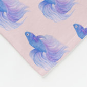 Watercolor Blauwe Kempvis Fleece Deken (Hoek)